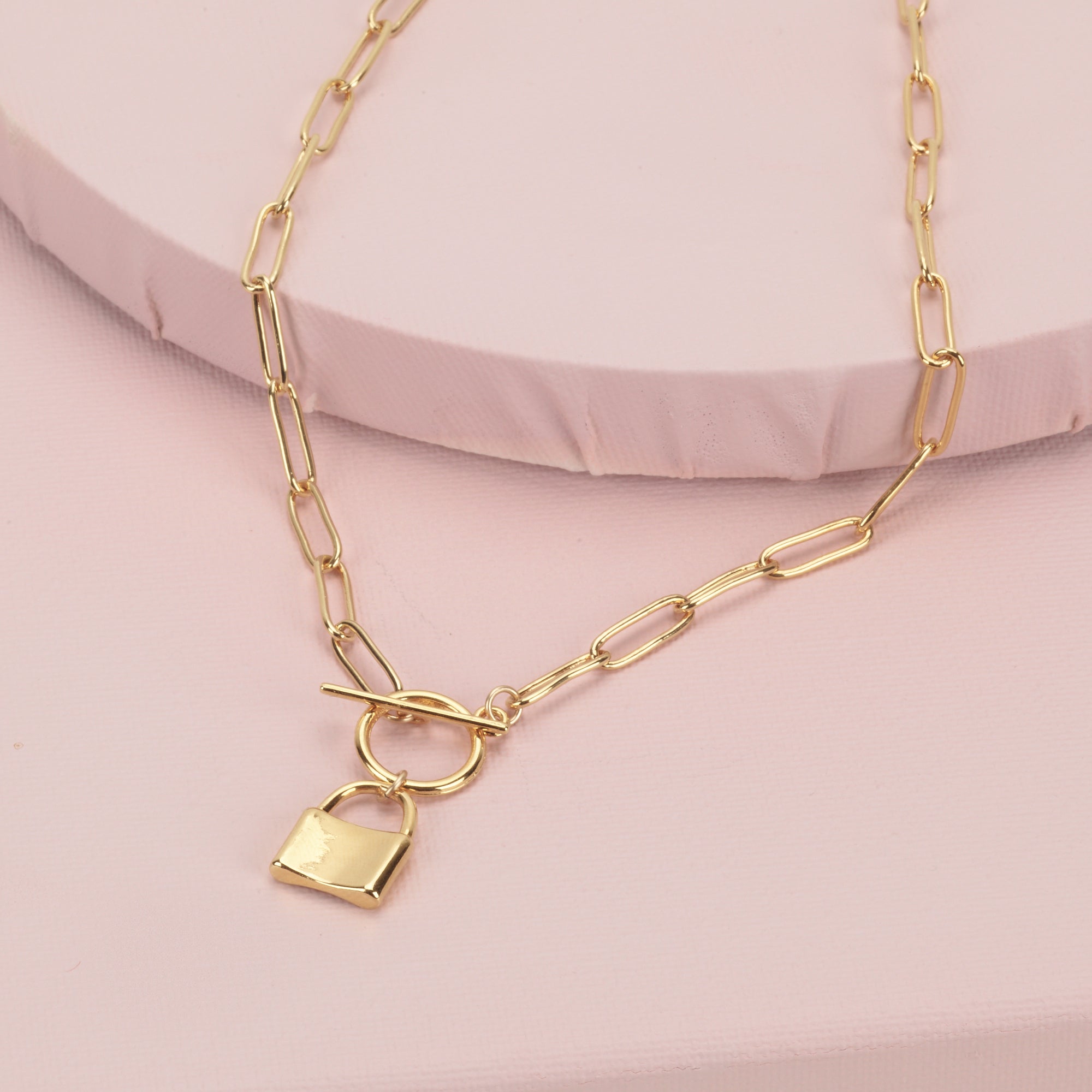 14k Gold Filled Lock Necklace - HLcollection - Handmade Gold and Silver Jewelry