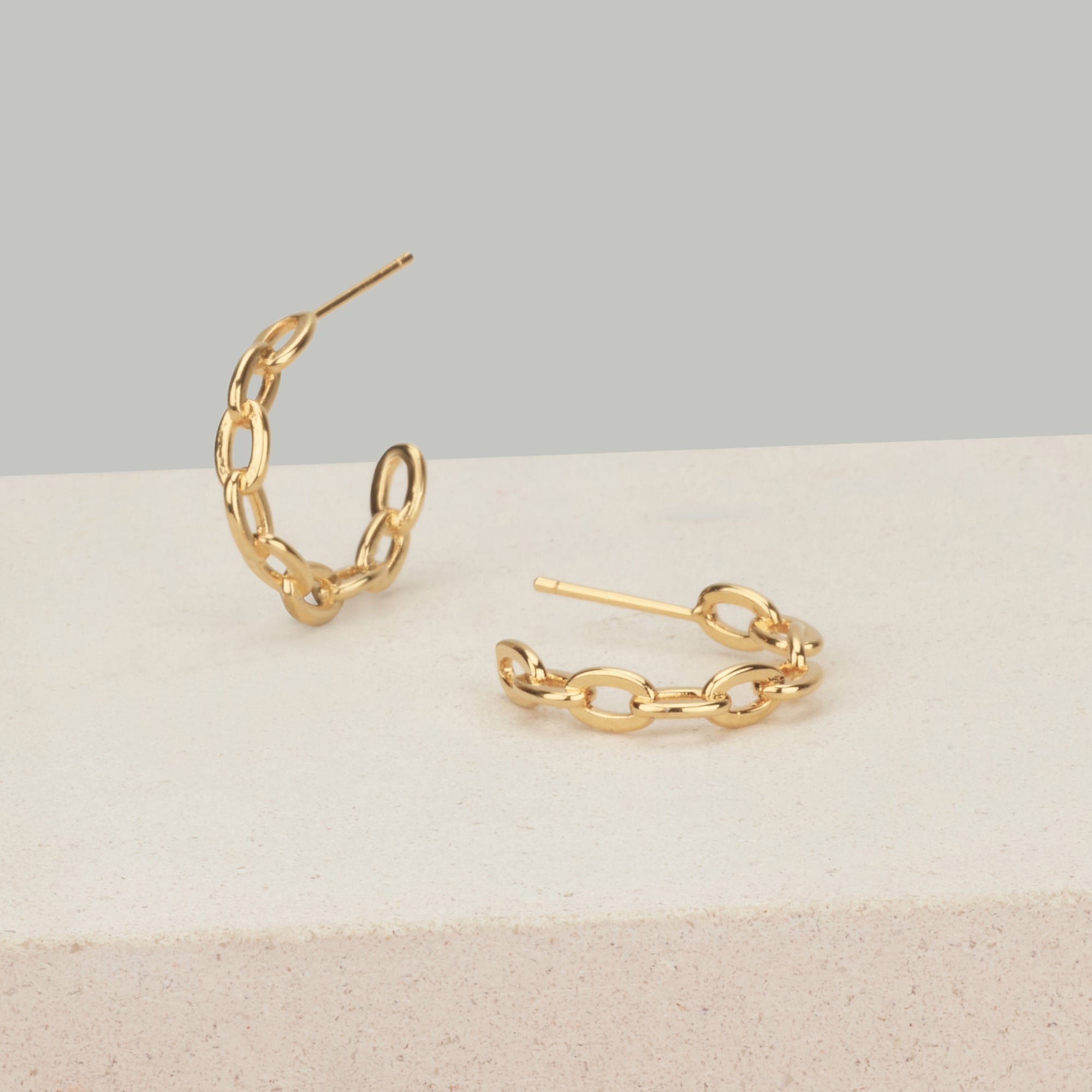 Chain Hoop Earrings - HLcollection - Handmade Gold and Silver Jewelry