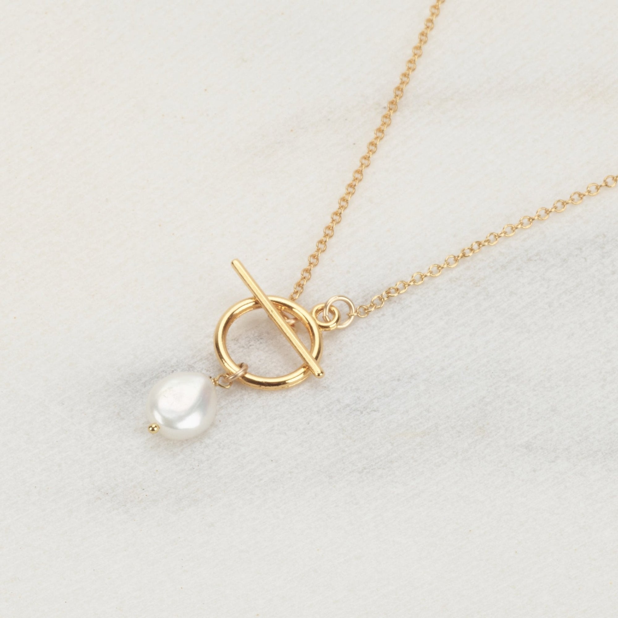 Freshwater Pearl Gold Necklace - HLcollection - Handmade Gold and Silver Jewelry