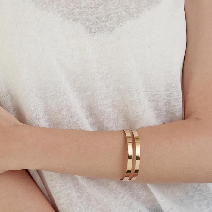 Gold Cuff Bracelet - HLcollection - Handmade Gold and Silver Jewelry
