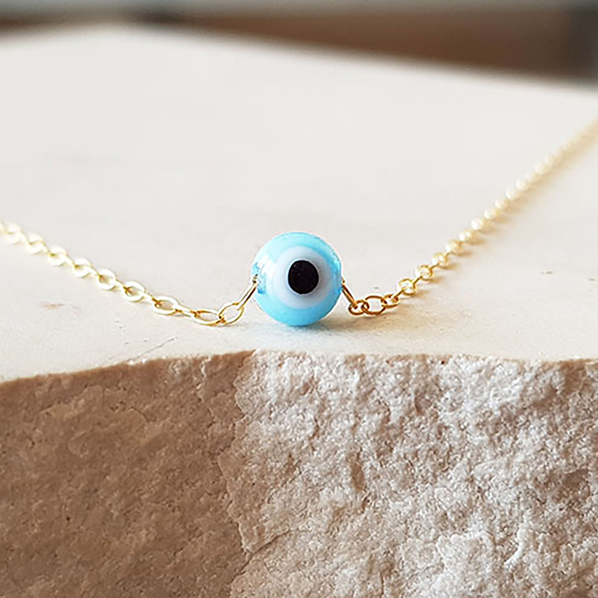 Protection Evil Eye Necklace - HLcollection - Handmade Gold and Silver Jewelry