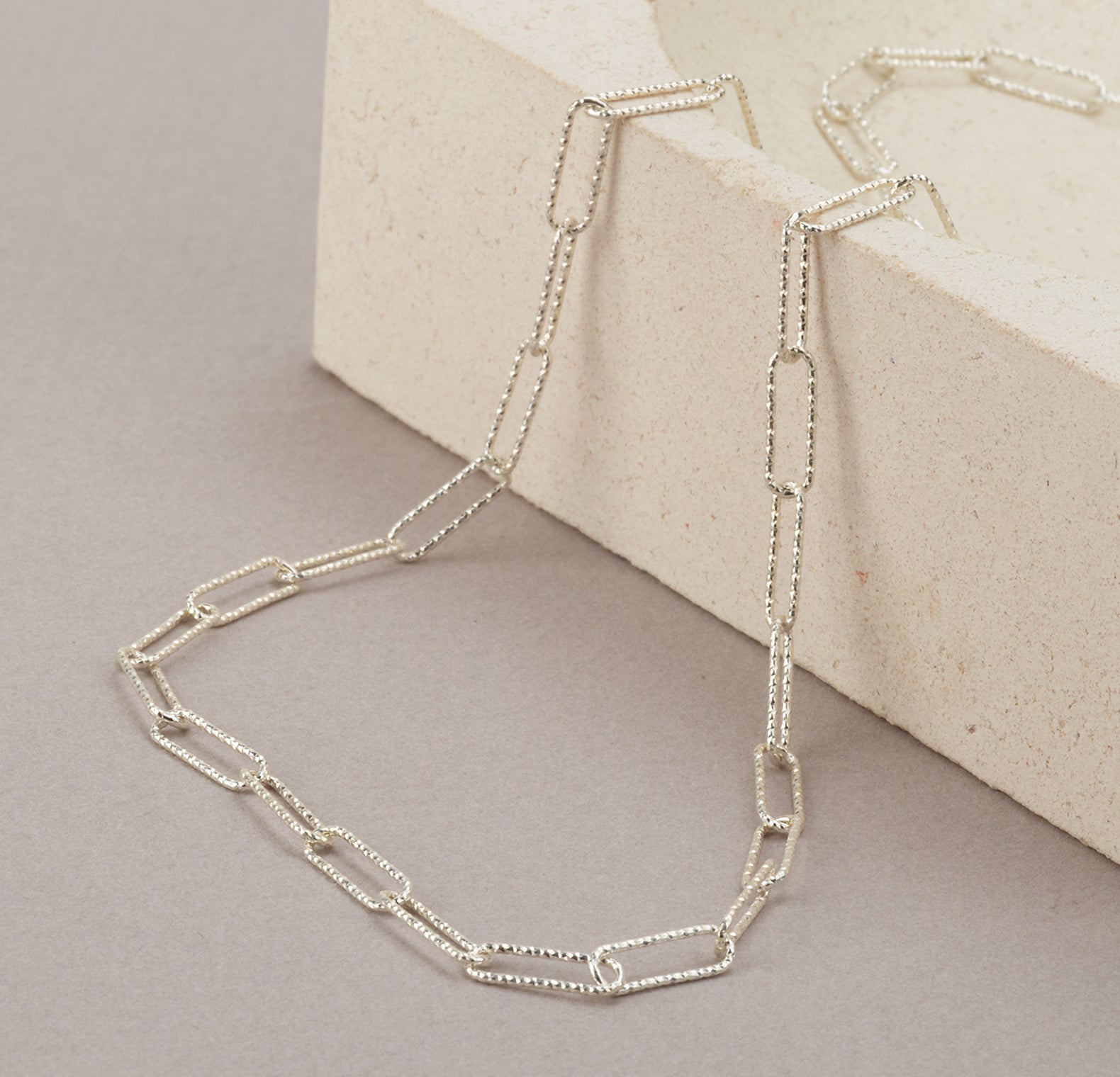 Sterling Silver Chunky Chain Necklace - HLcollection - Handmade Gold and Silver Jewelry