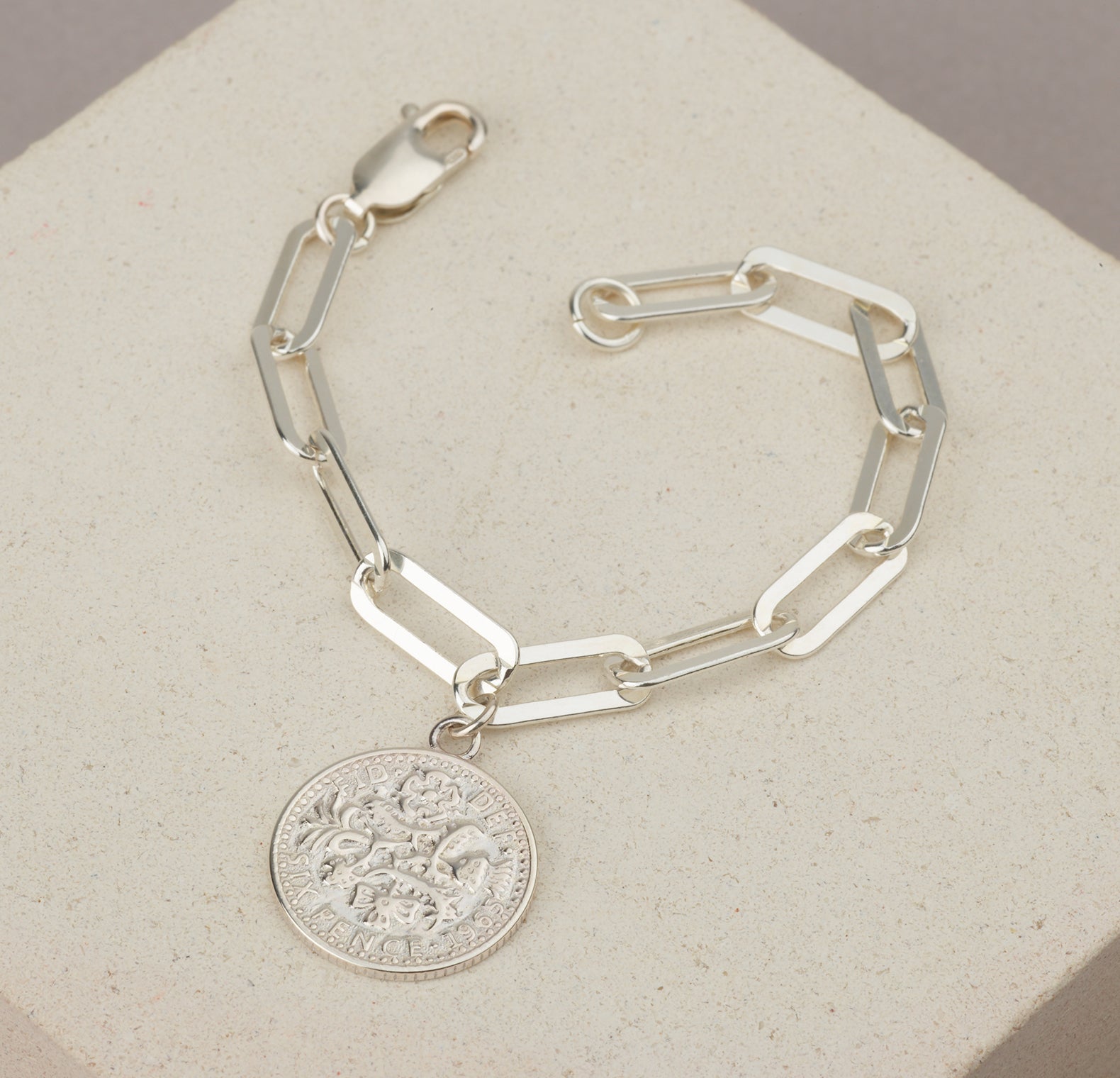 Sterling Silver Coin Bracelet - HLcollection - Handmade Gold and Silver Jewelry
