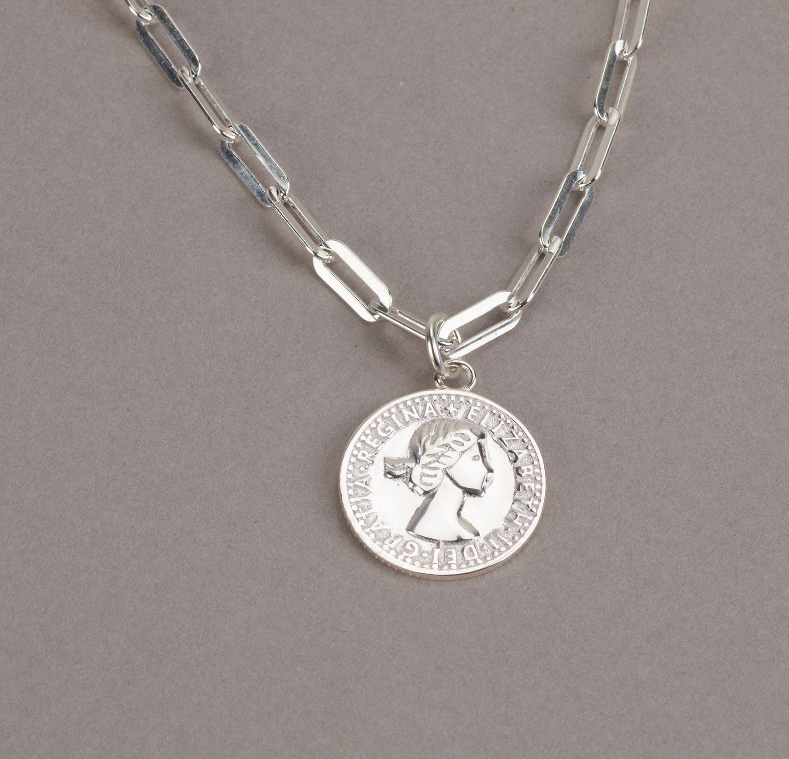 Sterling Silver Coin Necklace - HLcollection - Handmade Gold and Silver Jewelry